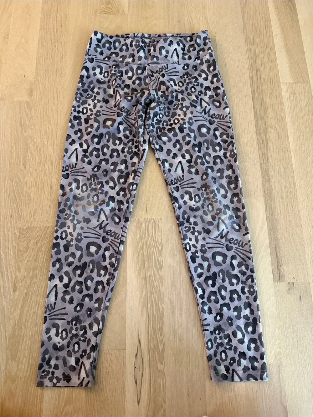 Justice Taupe and Black Leopard Cat-Print Leggings